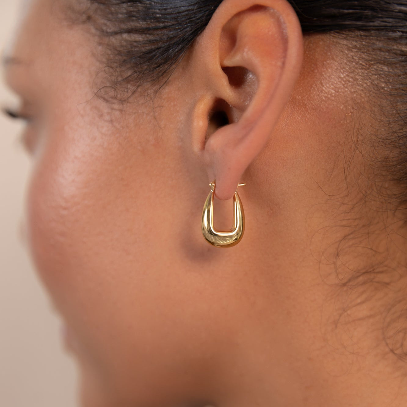 Silver Drop Saddle Hoop Earrings