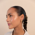 Silver Drop Saddle Hoop Earrings