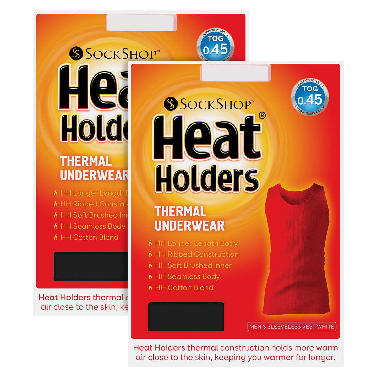 2 Pack Mens Sleeveless Thermal Top for Winter