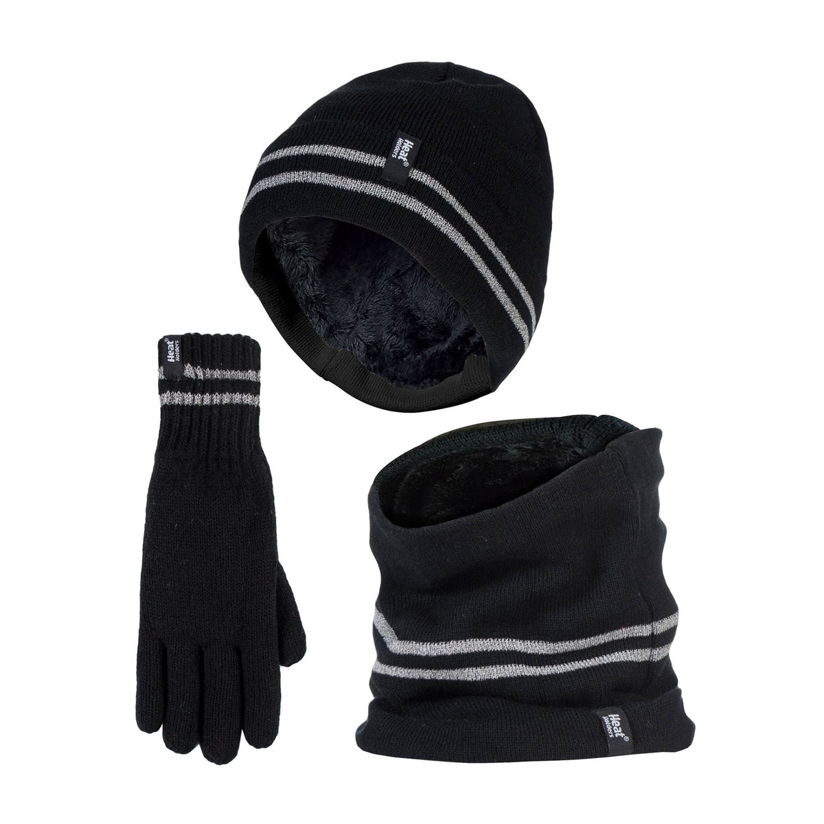 Mens Reflective Cold Weather Workwear Set: Hat, Neck Warmer & Gloves