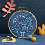Celestial Bird Mini Embroidery Kit for Beginners