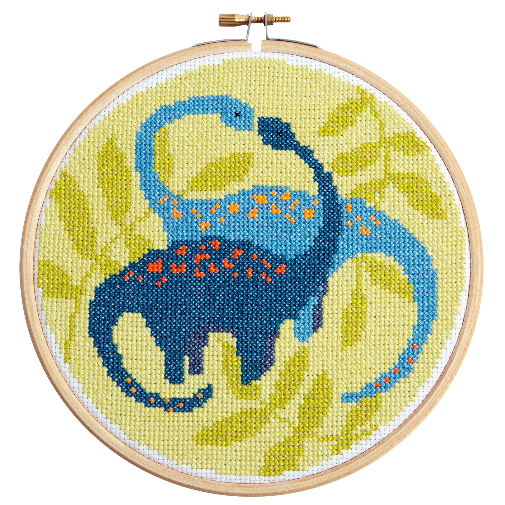 Diplodocus Dinosaur Cross Stitch Kit for Beginners