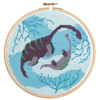 Plesiosaurus Dinosaur Cross Stitch Kit for Beginners