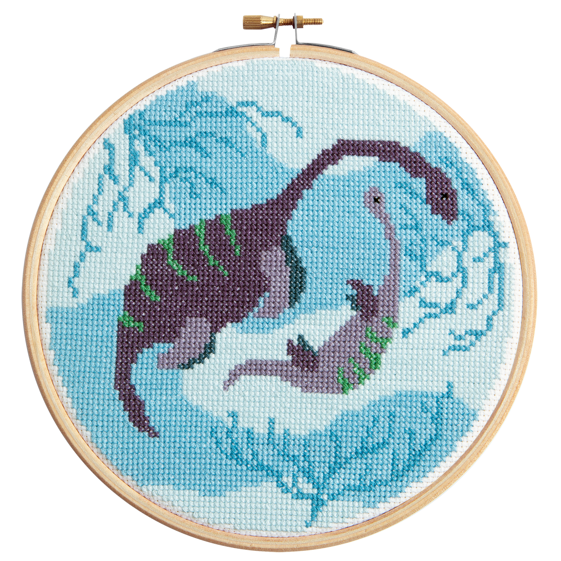 Plesiosaurus Dinosaur Cross Stitch Kit for Beginners