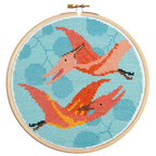 Pterodactyl Dinosaur Cross Stitch Kit for Beginners