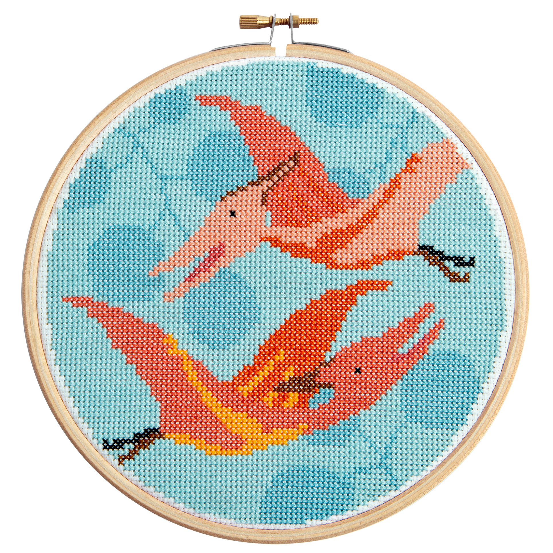 Pterodactyl Dinosaur Cross Stitch Kit for Beginners