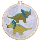 Triceratops Dinosaur Cross Stitch Kit for Beginners