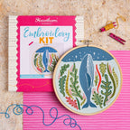 Stargazing Whale Embroidery Kit for Beginners