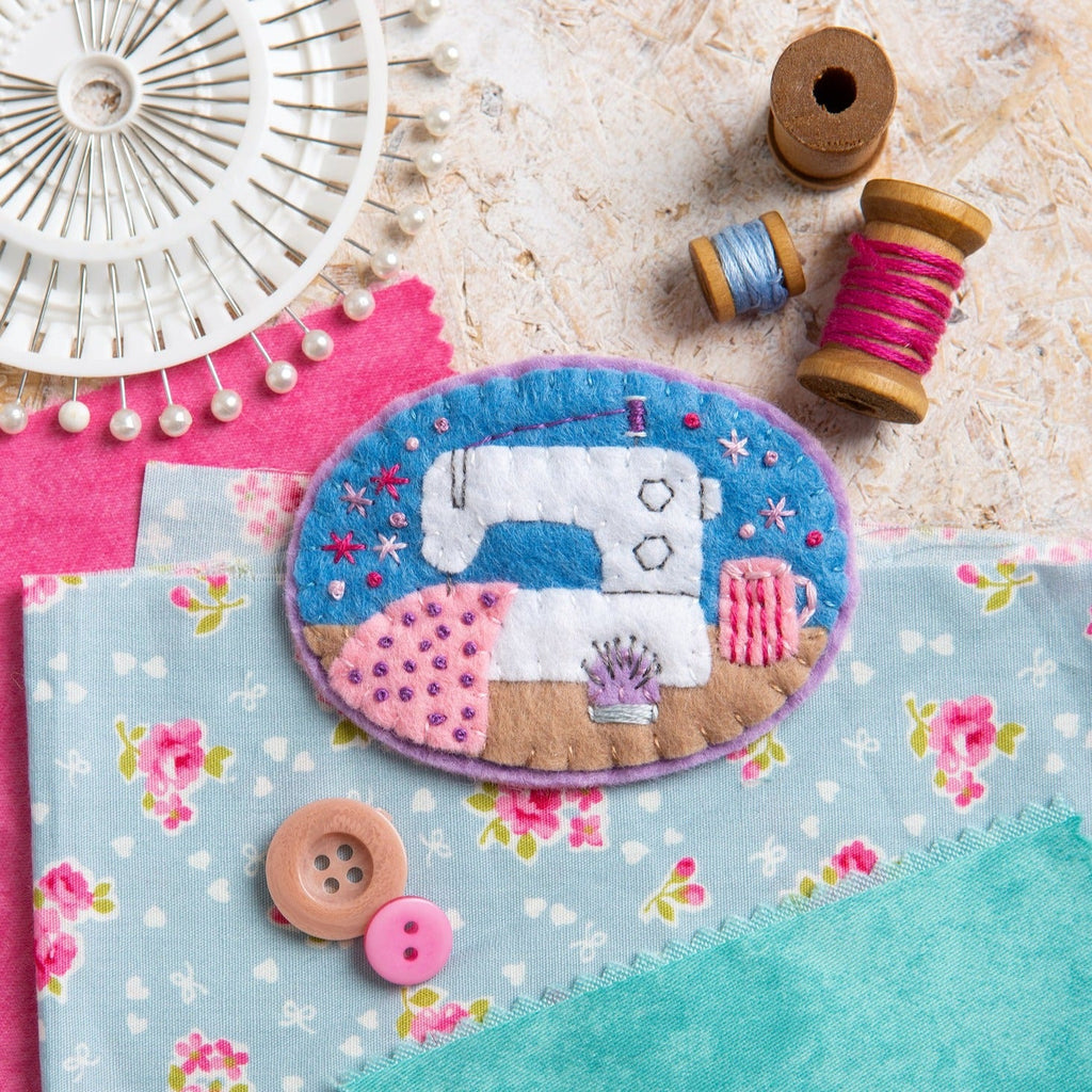 Sewing Machine Felt Craft Brooch Kit for Beginners