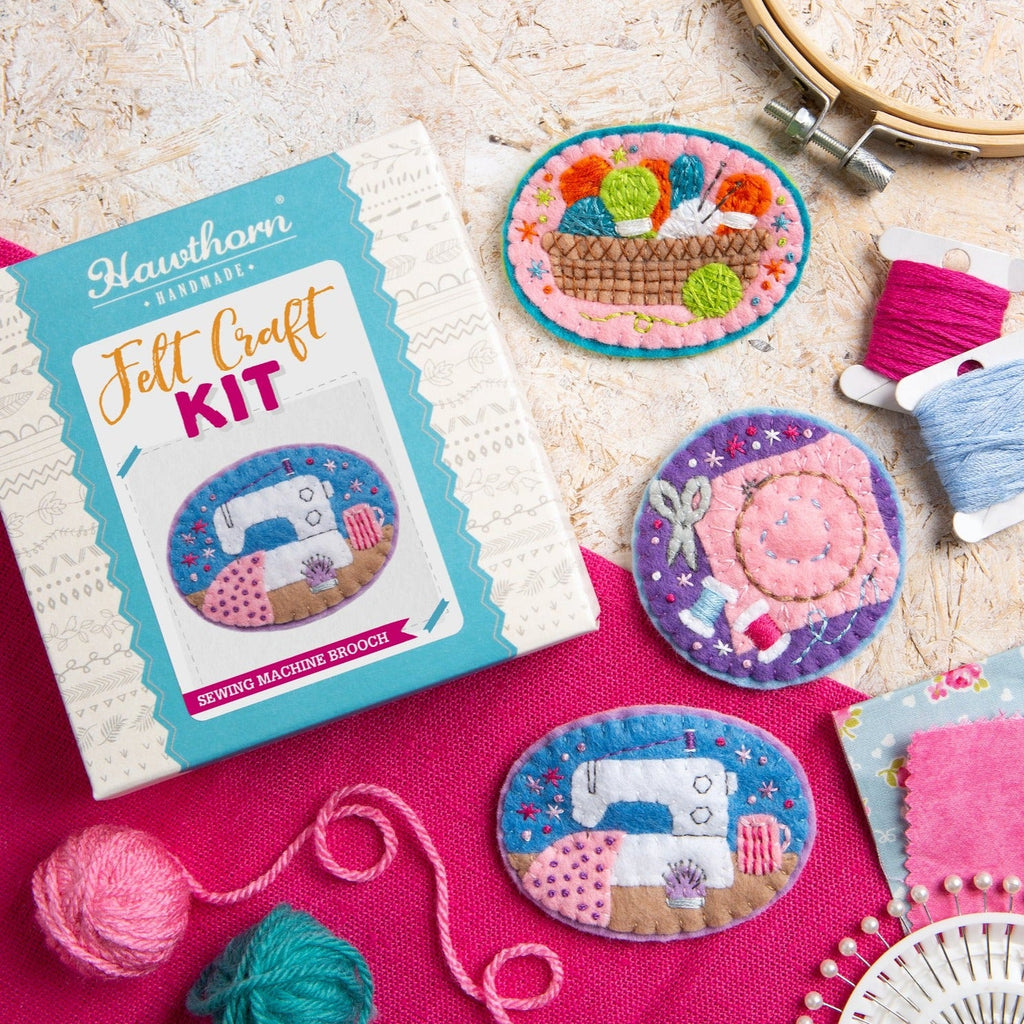 Sewing Machine Felt Craft Brooch Kit for Beginners