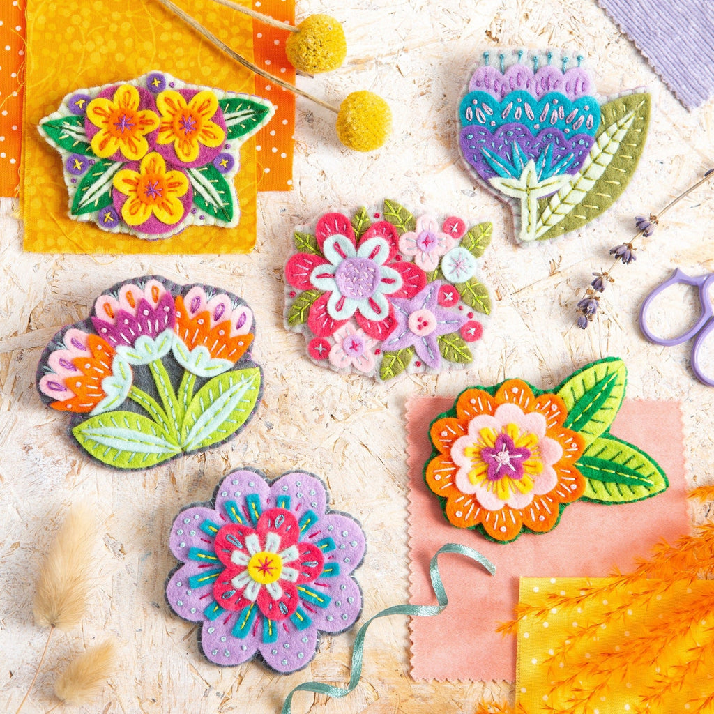 Penelope Flower Felt Craft Brooch Kit for Beginners