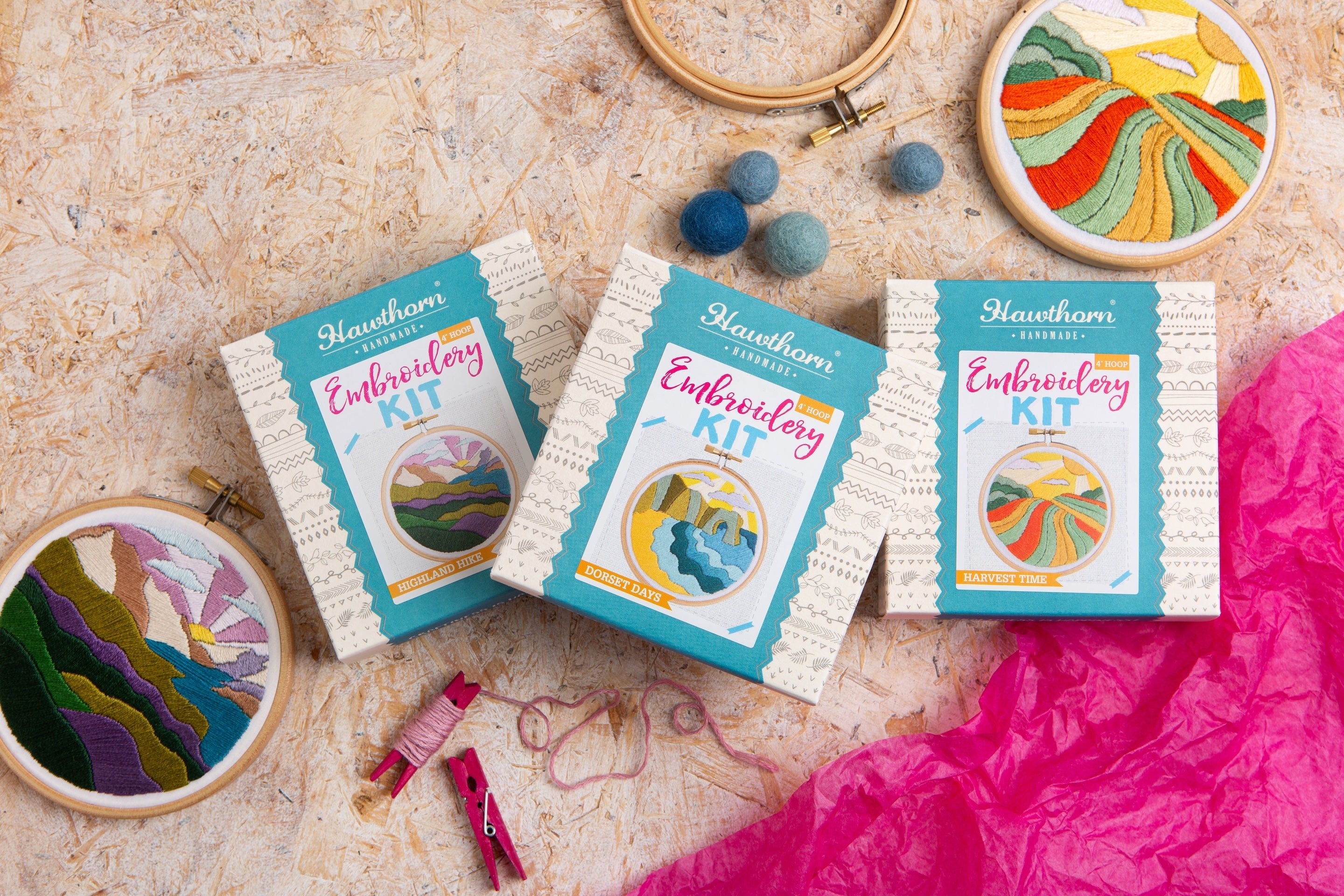 Highland Hike Landscape Mini Embroidery Kit for Beginners