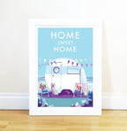 Home Sweet Home Poster – Vintage Seaside Caravan Art by BeckyBettesworth (home-sweet-home)