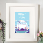 Home Sweet Home Poster – Vintage Seaside Caravan Art by BeckyBettesworth (home-sweet-home)