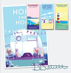 Home Sweet Home Poster – Vintage Seaside Caravan Art by BeckyBettesworth (home-sweet-home)