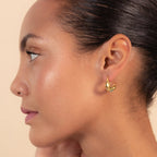 Celeste Crescent Aventurine Hoop Gold