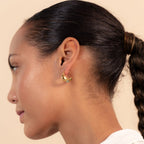 Celeste Crescent Aventurine Hoop Gold
