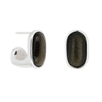 Black Obsidian Oval Earrings Silver