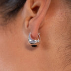 Bold Sol Hoop Earrings with Black Onyx in Silver