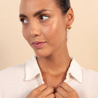 Bold Sol Hoop Earrings with Black Onyx in Gold