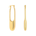 Streamline Long Hoops Minimalist Gold Earrings