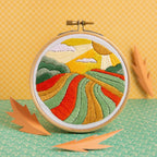 Harvest Time Landscape Mini Embroidery Kit for Beginners