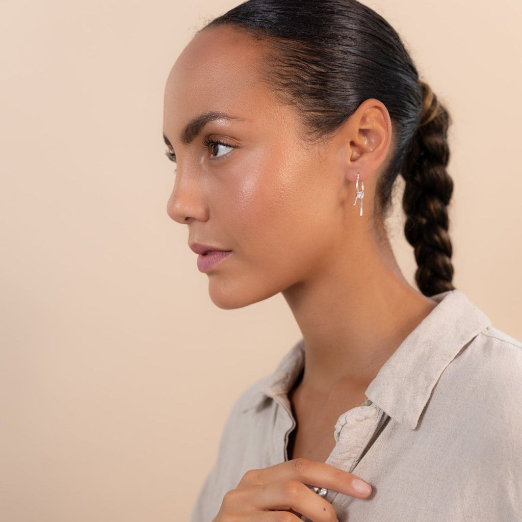 Gold Knotted Hoop Earrings