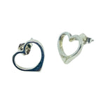 Heart Stud Earrings – Sterling Silver & Custom Gold Options