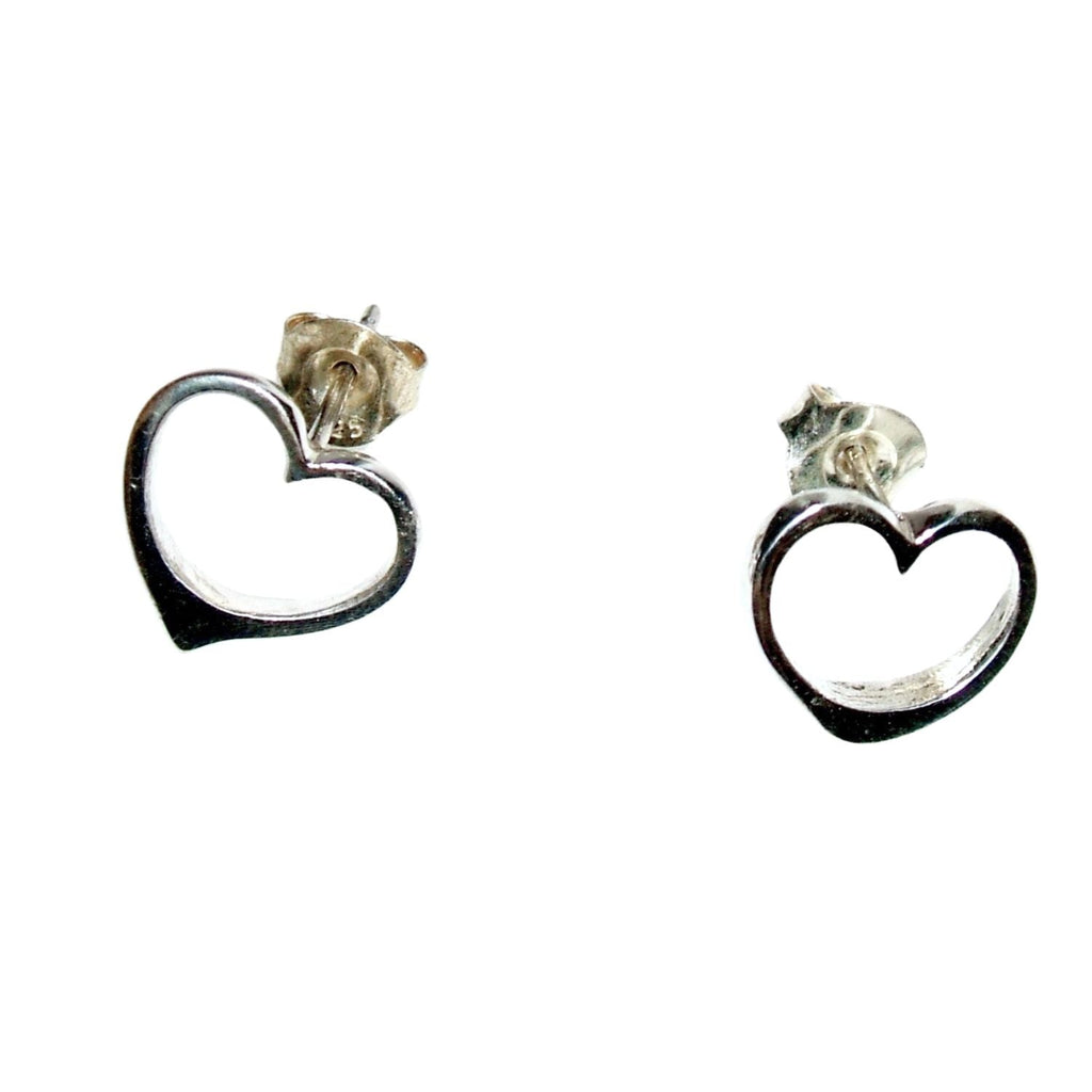 Heart Stud Earrings – Sterling Silver & Custom Gold Options