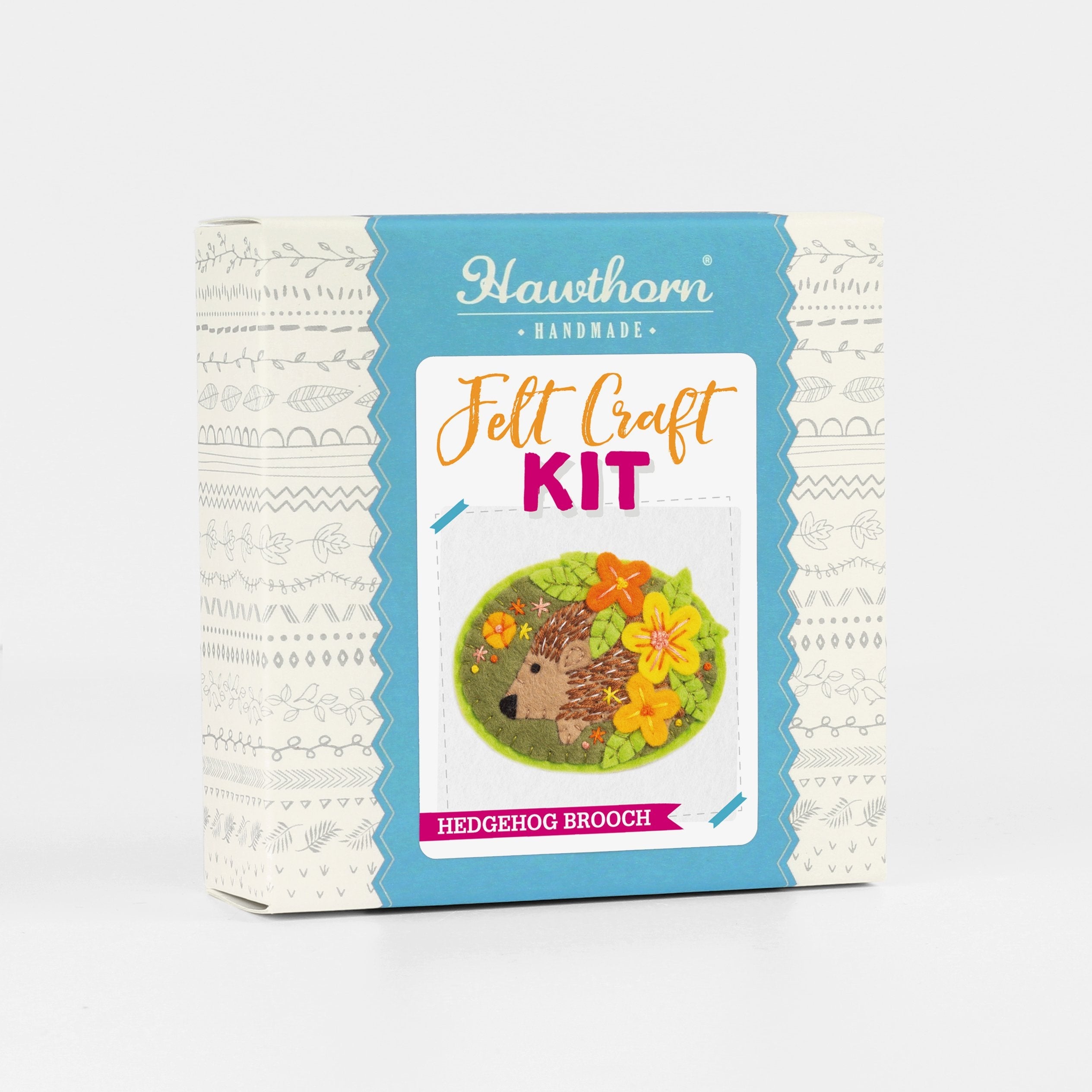 Hedgehog Felt Craft Brooch Kit for Beginners
