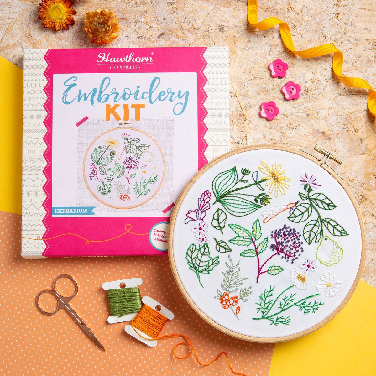 Herbarium Botanical Embroidery Kit for Beginners