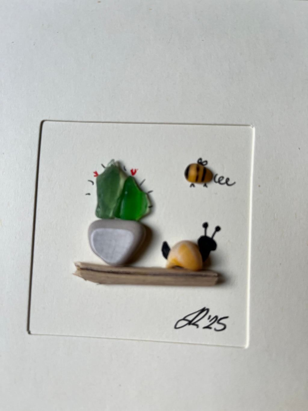 Snail & Pot- Blank Card