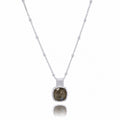 Tetra Square Gemstone Pendant: Silver Labradorite