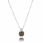 Tetra Square Gemstone Pendant: Silver Labradorite