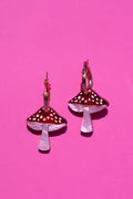 Mushroom Hoop Earrings