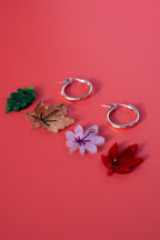 Autumnal Leaves Hoop Earrings - Set of 4