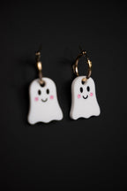 Cute Happy Ghost Hoop Earrings