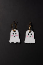 Cute Happy Ghost Hoop Earrings