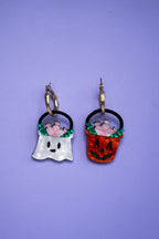 Halloween Candy Bucket Hoop Earrings