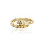 Medusa Gold Snake Ring : Black Spinel