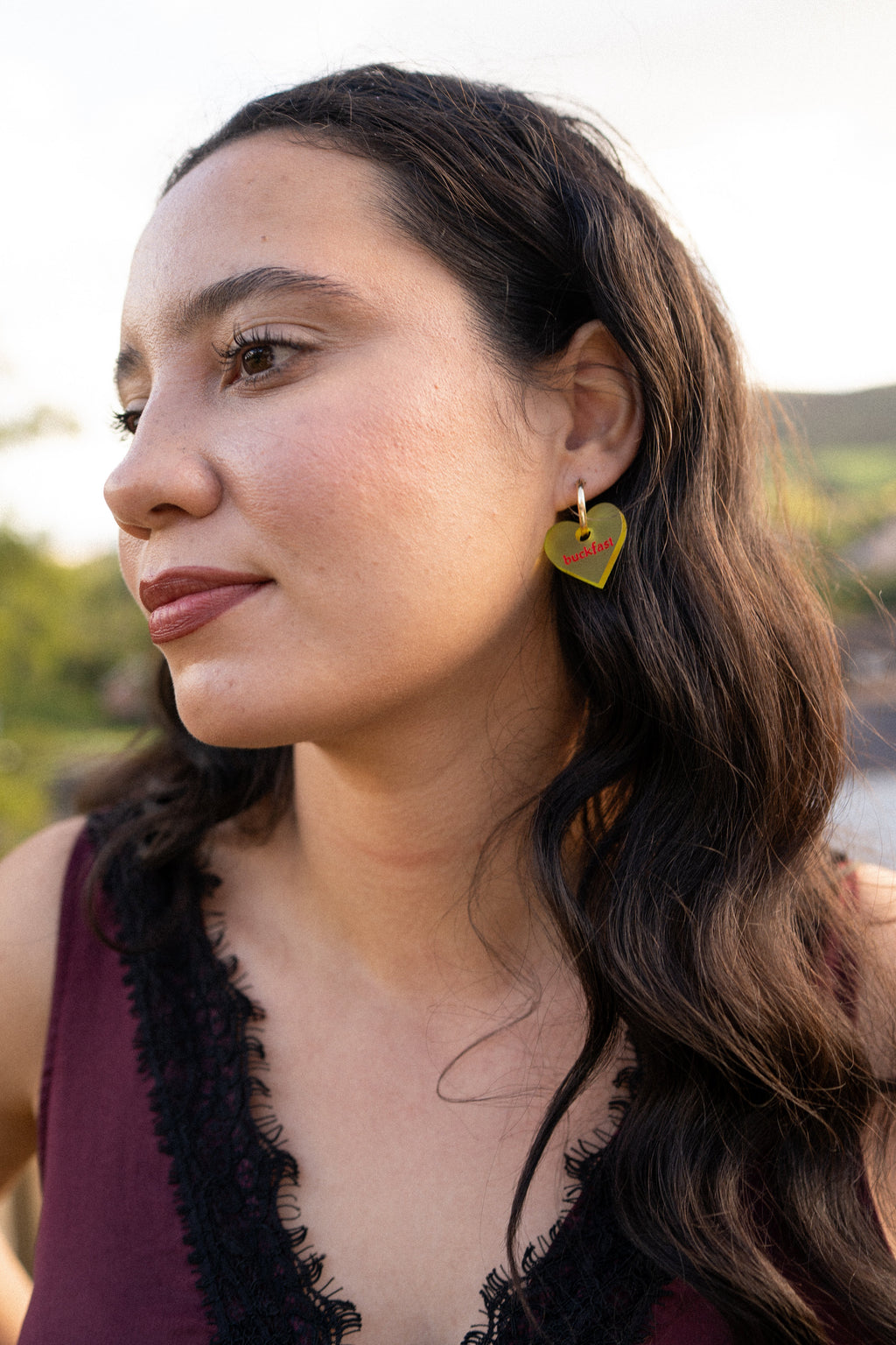 Buckfast Heart Hoop Earrings