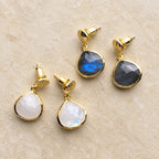 Eos Drop Gemstone Earrings: Labradorite