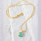 Eos Drop Gemstone Necklace: Aqua Chalcedony