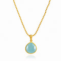 Eos Drop Gemstone Necklace: Aqua Chalcedony