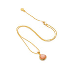 Eos Drop Gemstone Necklace: Peach Moonstone