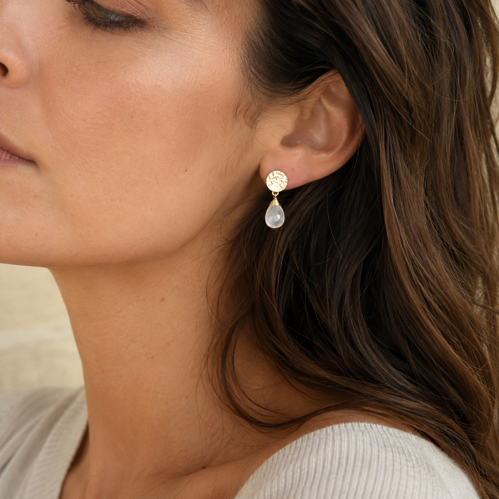 Classic Athena Drop Earrings: Moonstone