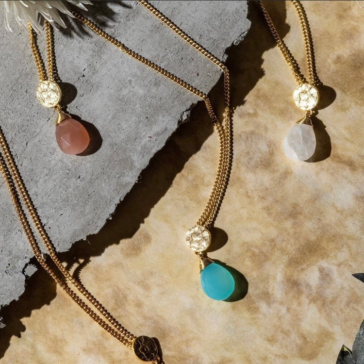 Classic Athena Kate Gemstone Necklace Pariba Onyx