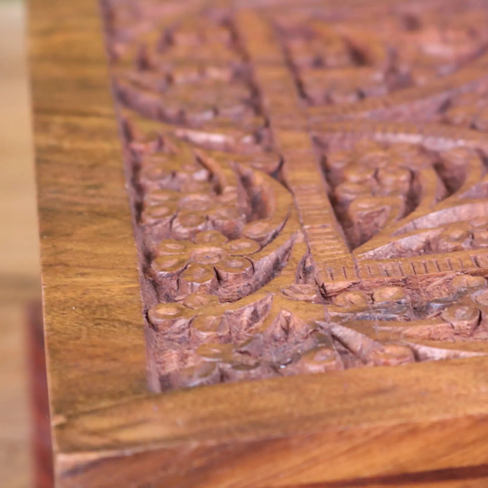 Nalanda Sheesham Large Wooden Jewellery Box Intricately Carved