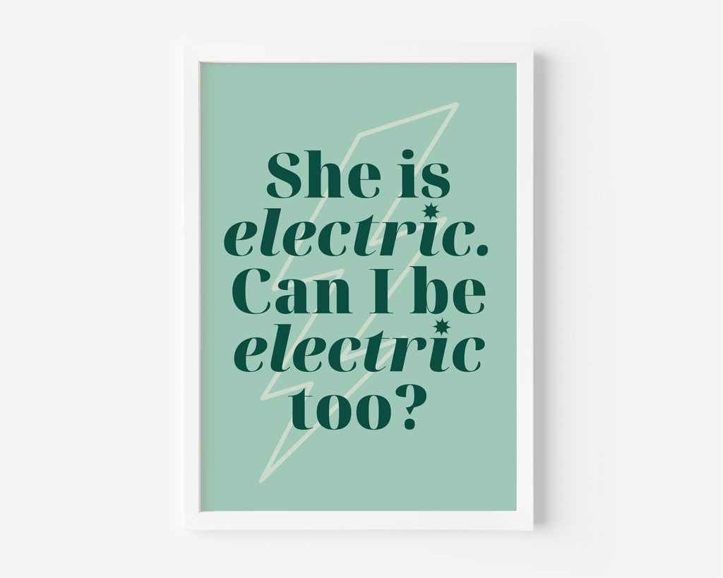 She's Electric (Oasis inspired) A4 Lyric Art Print