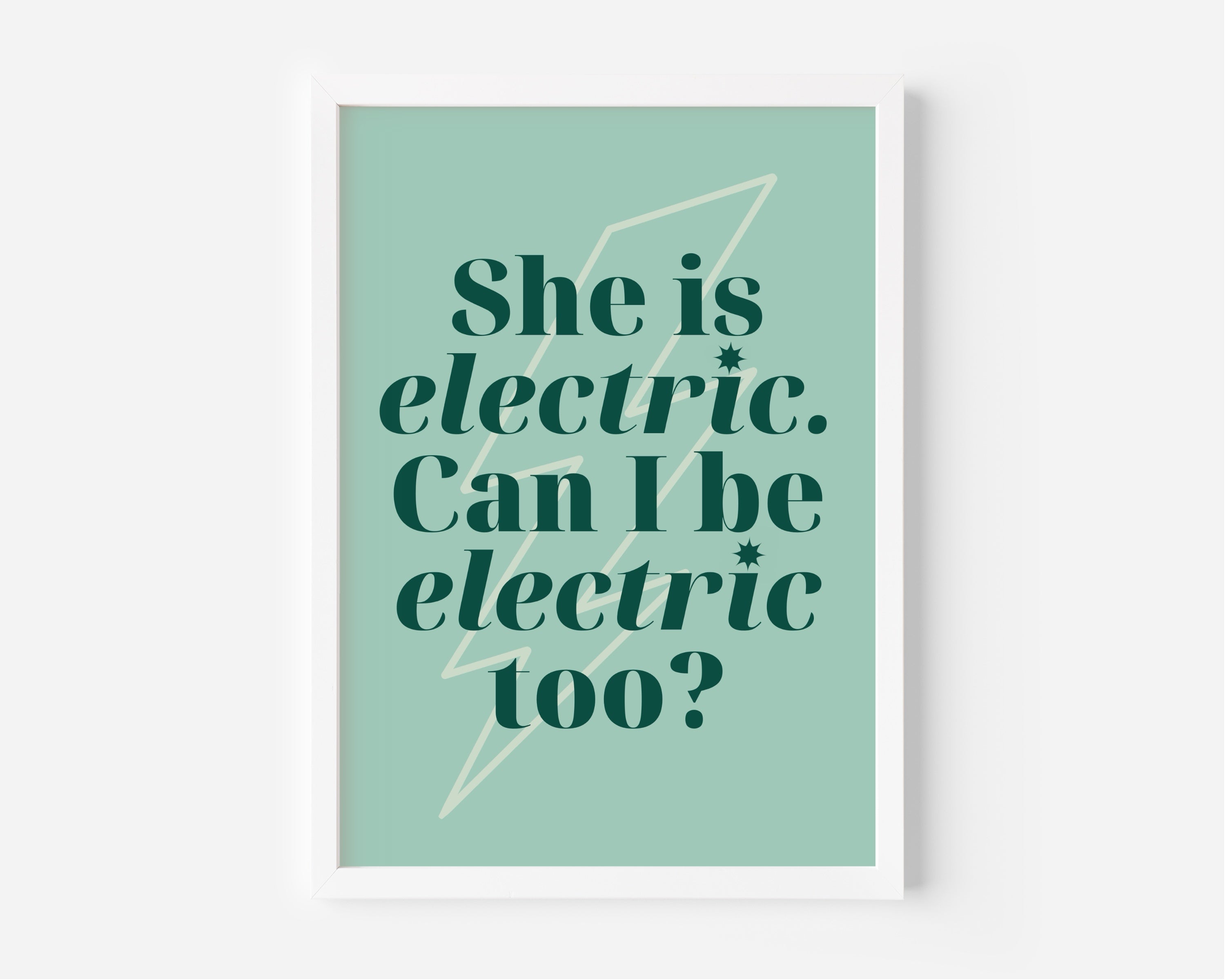 She's Electric (Oasis inspired) A4 Lyric Art Print